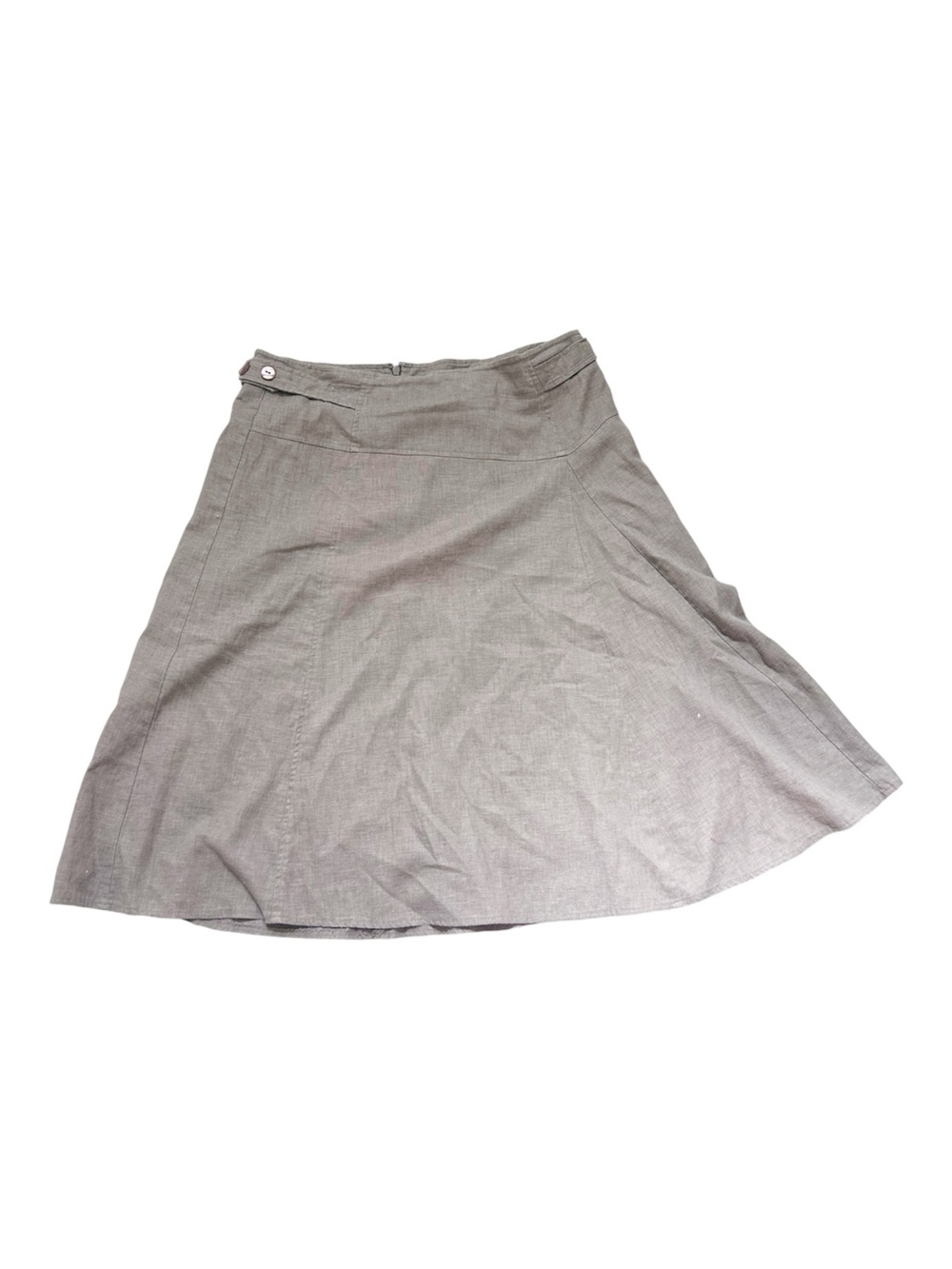 Vintage Early 2000’s Reitmans Beige Midi A-Line Skirt Linen-Blend Size 13